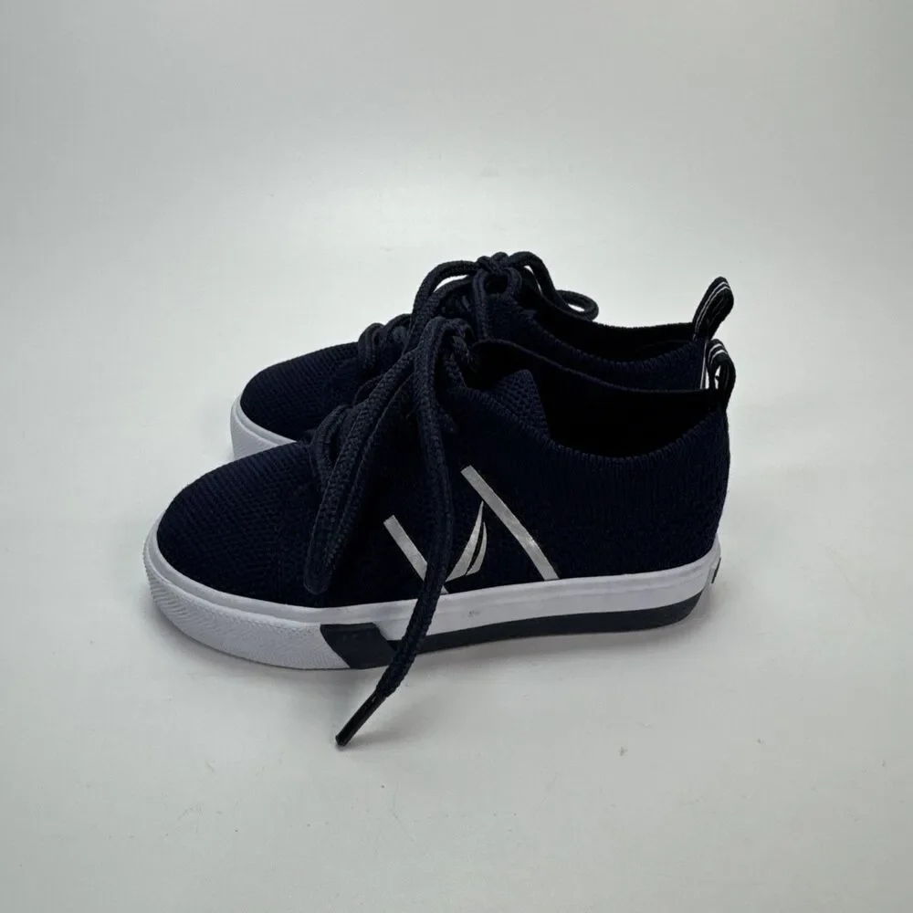 Baby Toddler Boys Size 5 NAUTICA Navy Blue Lace Shoes Breathable Sailboat